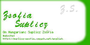 zsofia suplicz business card